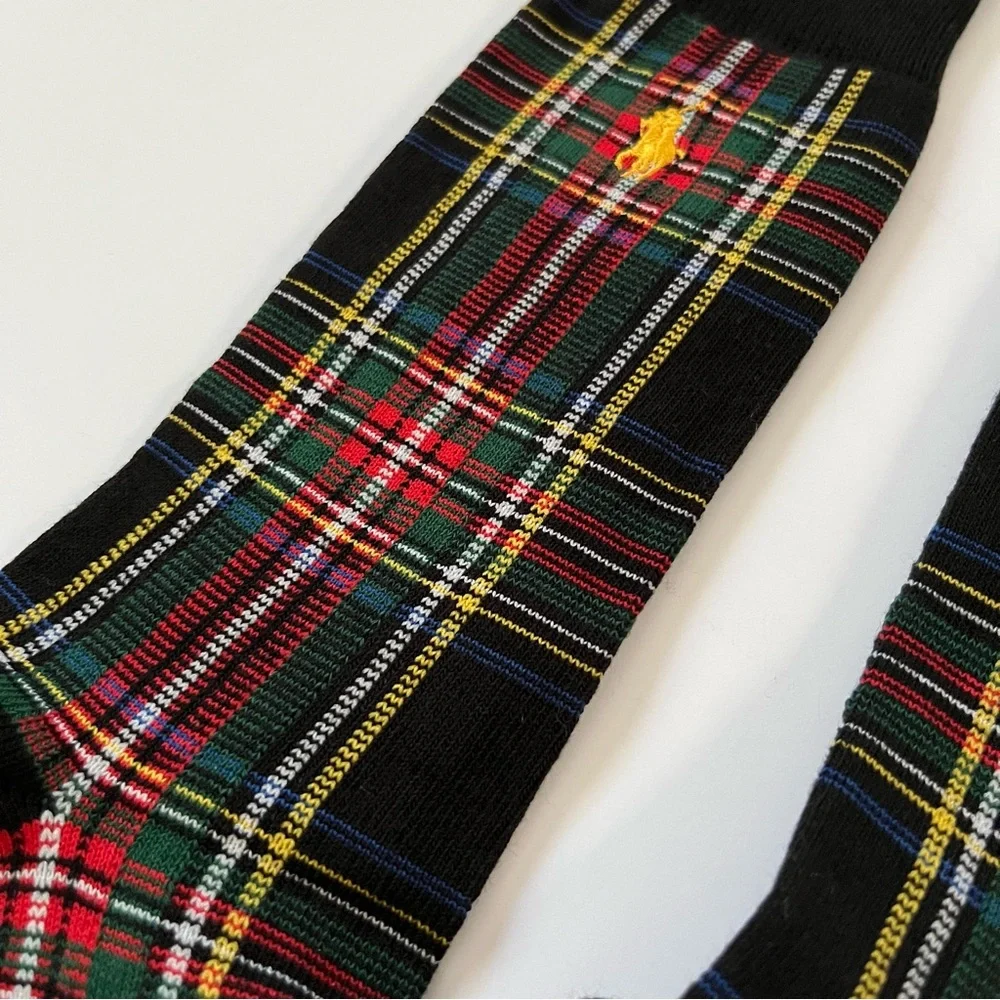 Hold Ralph Lauren Plaid Black long Socks